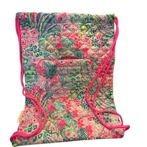 Lilly Pulitzer quilted drawstring backpack